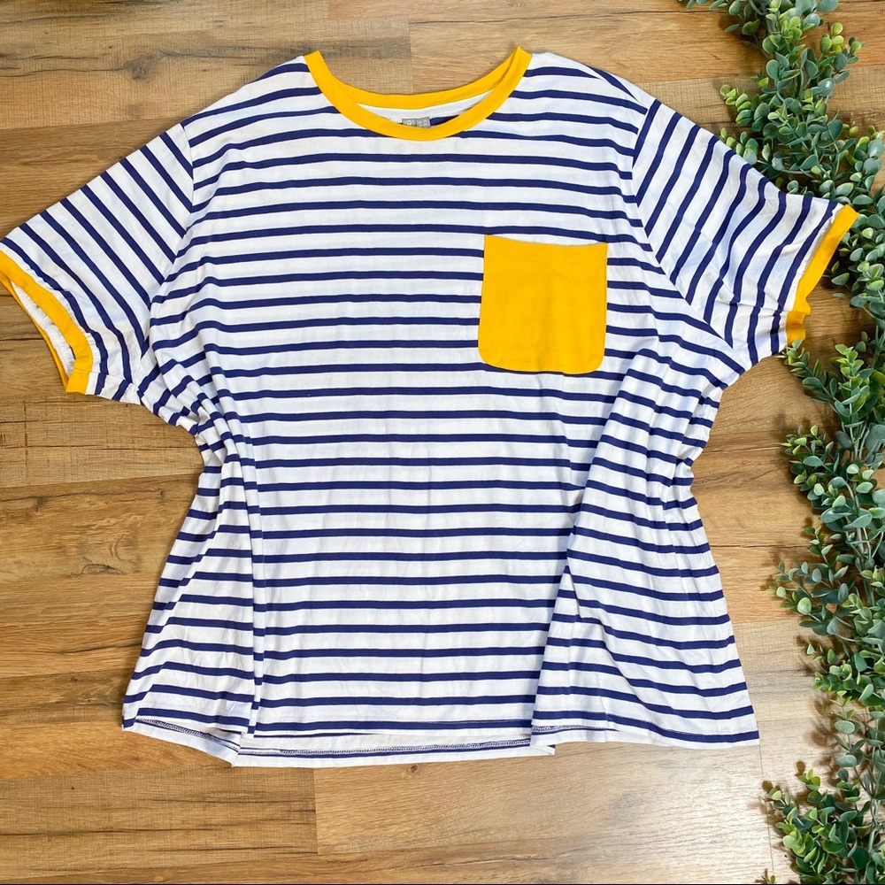 ASOS | Striped TShirt Yellow Accent Pocket